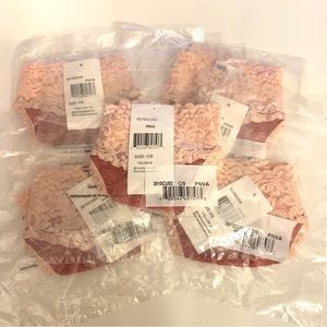 NEW 5x Hanky Panky Pink Colorblock Lace Thong